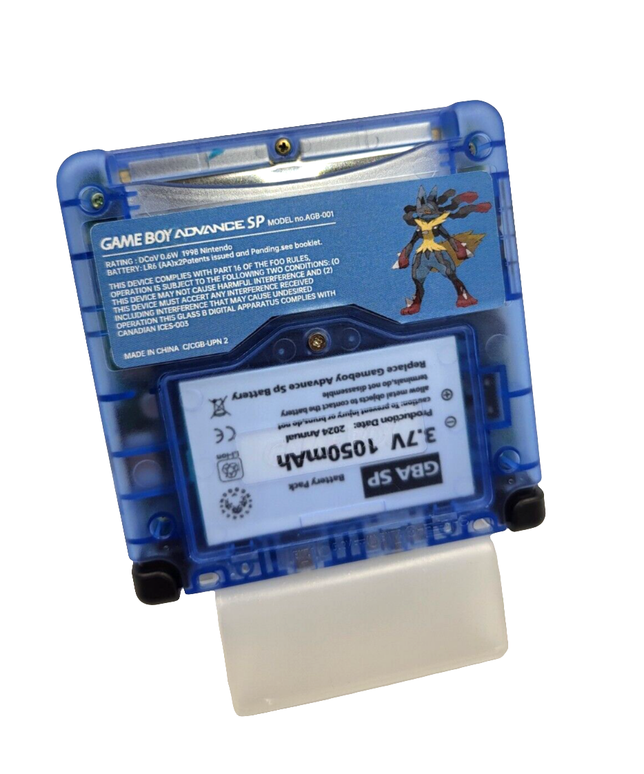 Nintendo Gameboy Advance SP+Box AGS 101 IPS V5 LCD Bildschirm Lucario 1050mAh
